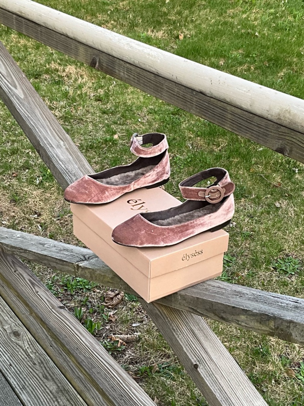 NWT Elysess Velvet Ankle-Strap Flats from Anthropologie